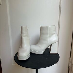 White Platform Ankle Boots